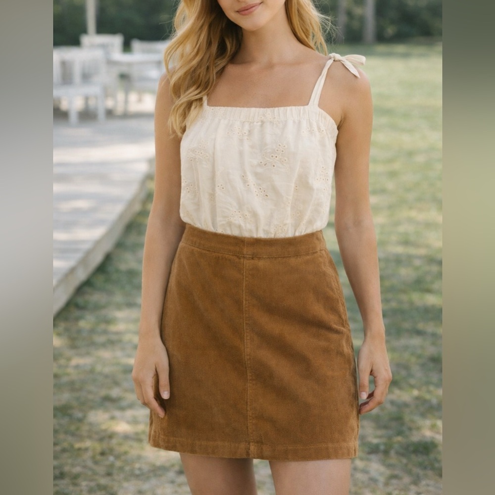Corduroy Tan Skirt size M